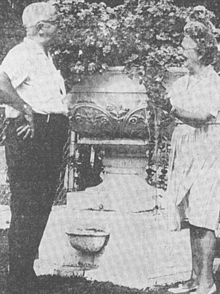 In 1954 Zephir Charron acquired the urn and kept it on his yard for many years later to be moved to the Wayne Historical Museum. Photos courtesy of The Wayne Historical Museum
