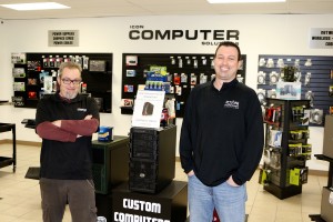 Bill Turner and Brian Ewanciw (owner) of Icon Computers have a full line of parts and accessories for all computers.