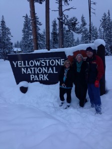 Bob and Julie Pugh with Sarah Monroe at Yellowstone National Park.