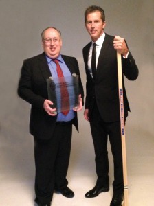 Kevin received the Elmer Ferguson Award the same day Westland native Mike Modano was inducted into the Hockey Hall of Fame.