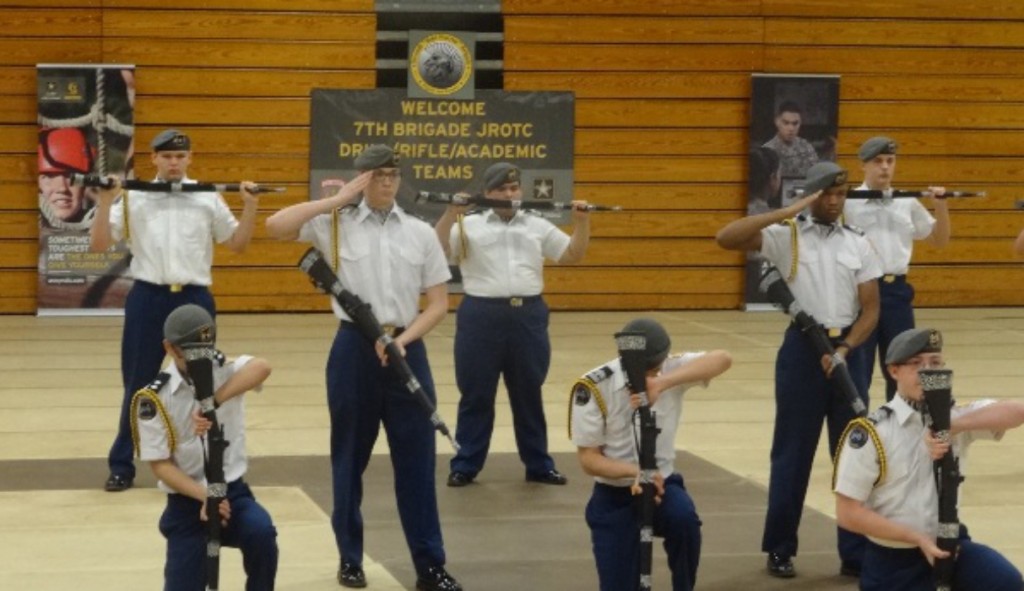 Wayne Memorial High School JROTC cadets competed in the Brigade Drill Competition in Kentucky last month. They were the runners up in the Academic and Exhibition Drill Competition, next they will compete in the National Championship in Kentucky this summer