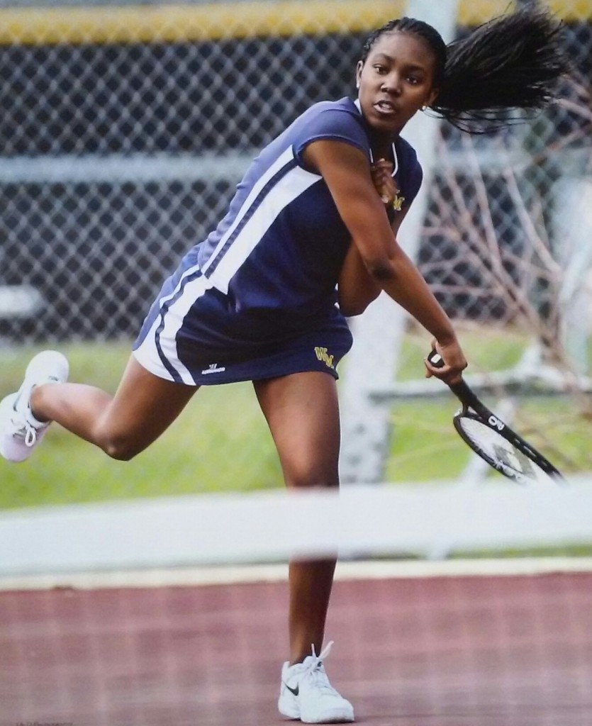 Janae’ Strickland, 17, ended her senior year tennis season with a 17-4 record, she was team captain and won a couple first place medals during tournaments. 