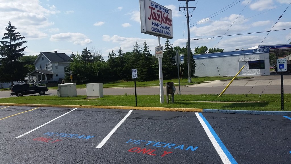 Northside Hardware now has two parking spots for Military Veterans. 