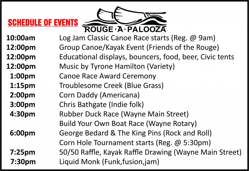 Rouge A Palooza SCHEDULE