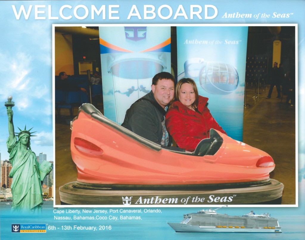 Larry and Dawn Larson boarded Royal Caribbean’s newest ship, the ten month old Anthem of the Seas for a seven-day cruise to celebrate their 18th Wedding Anniversary.