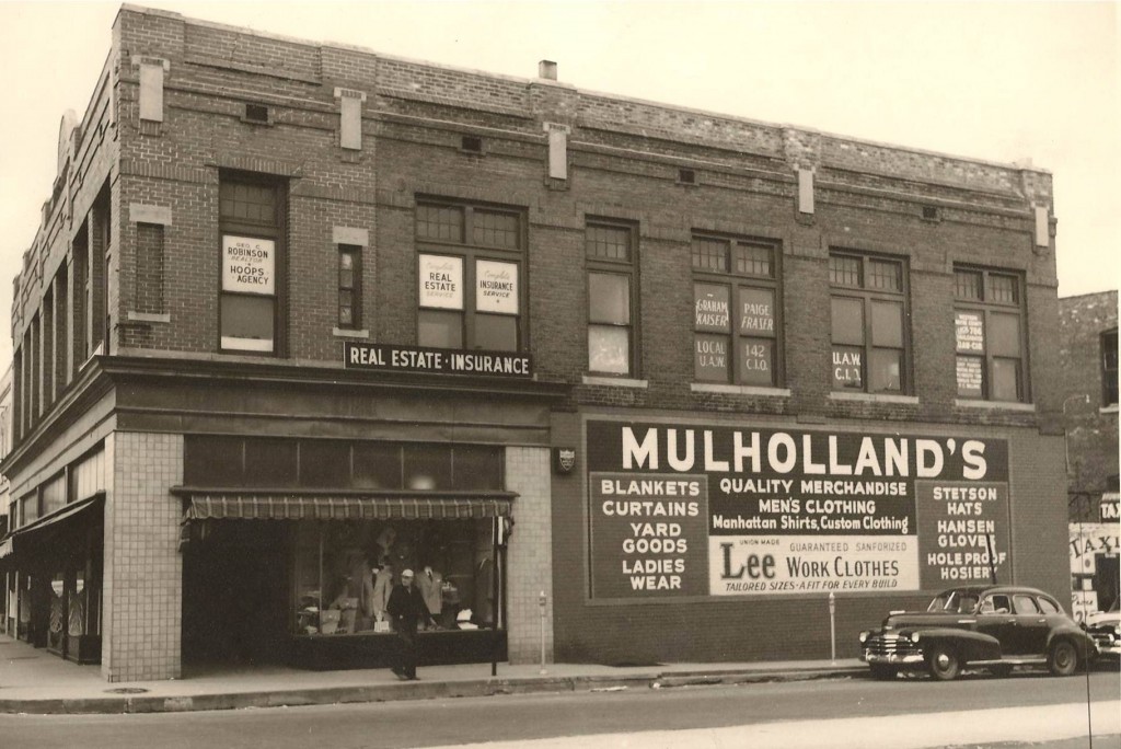 Original Mulholland’s location on Monroe Street in the Hoops block. 