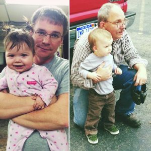 John with his grandson. Bill with his daughter. (Photos taken before the accident). 