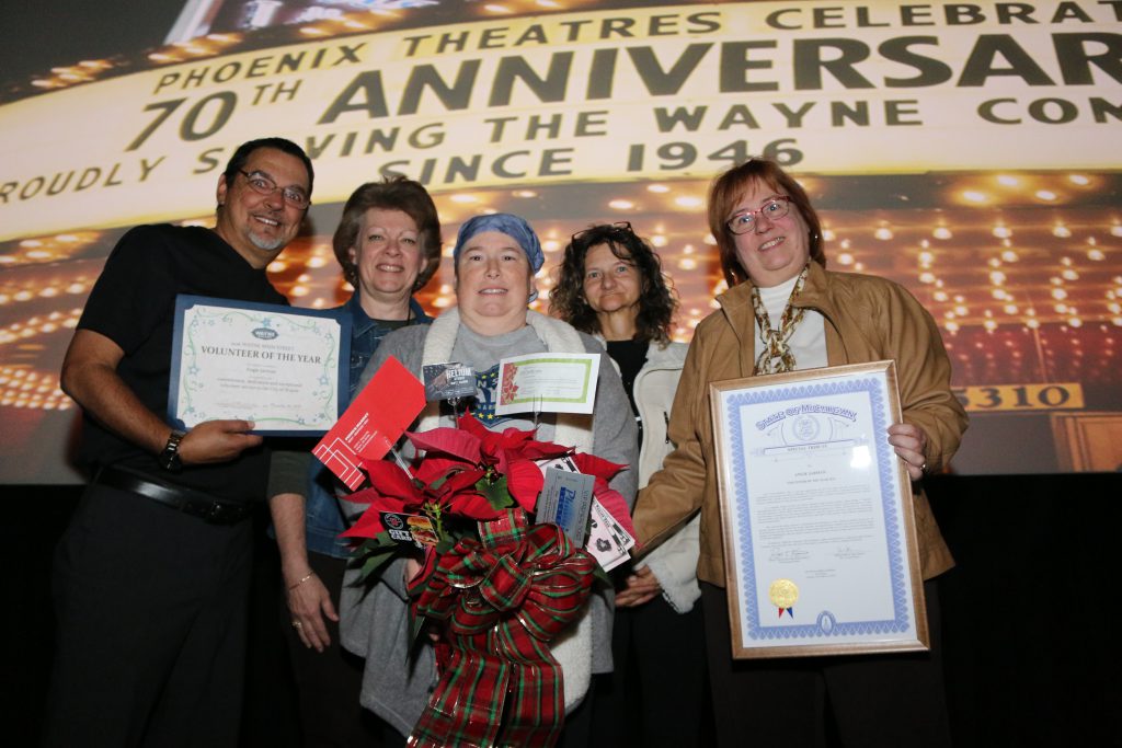 Wayne Main Street Board Vice President Juan Bradford, Treasurer Cindy Schofield, 2016 Volunteer of the Year Angie Jarman, Secretary Carolyn Marnon and President Cindee McClure. Photo by John P. Rhaesa